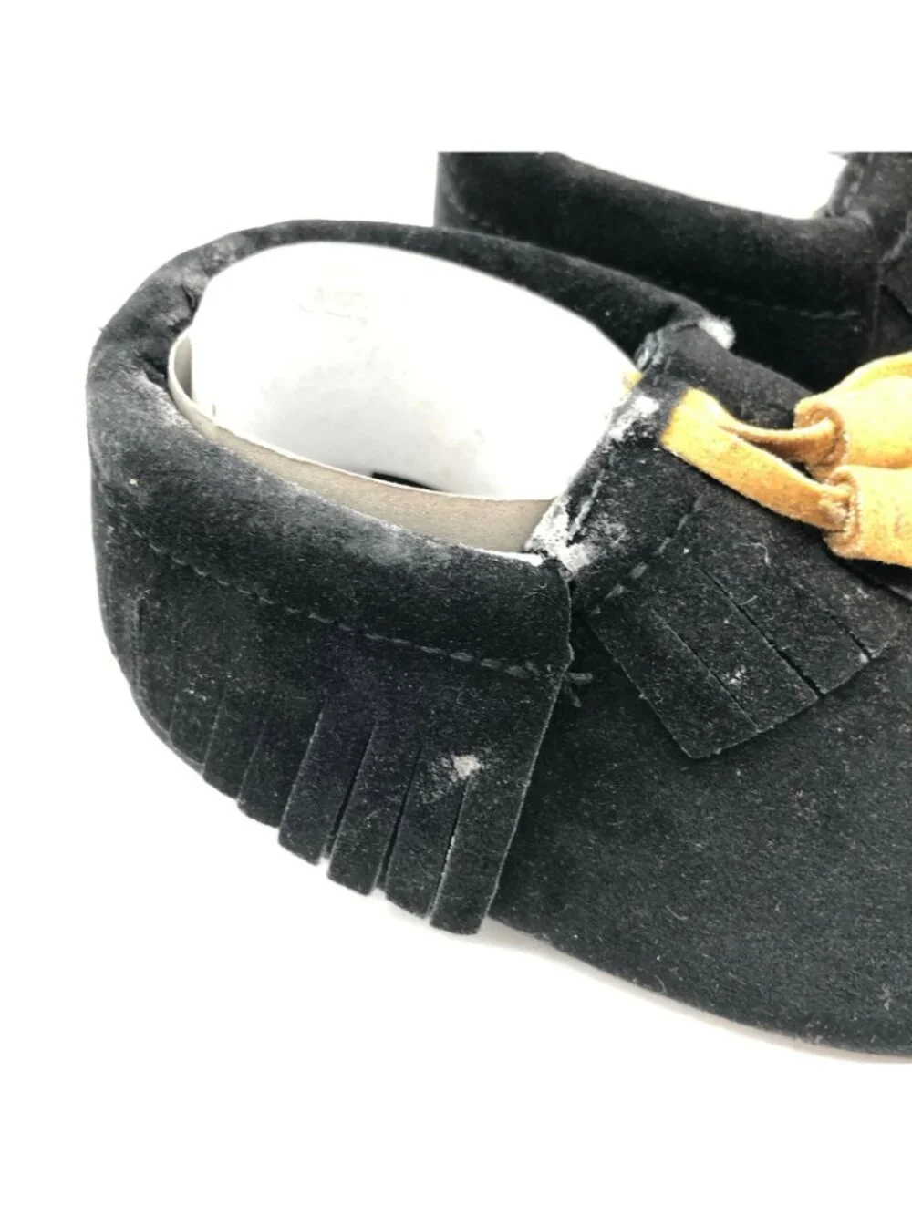 Toddler Boys Girls Moccasins Faux Suede Fringe Tassel Slip On Black Brown US 5